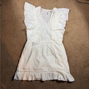 White Ruffled Dress lite weight sz XL